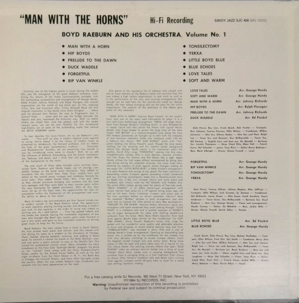 Boyd Raeburn and his Orchestra <BR>Man With The Horns