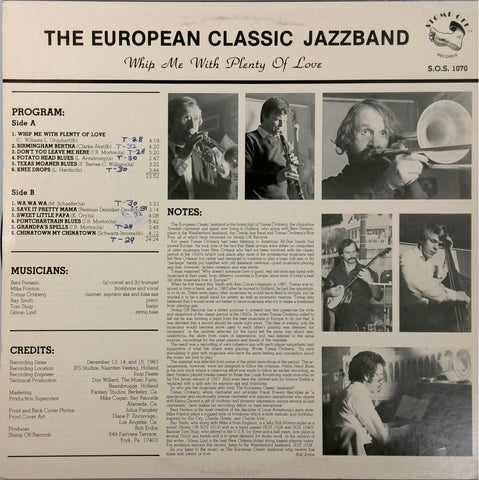 THE EUROPEAN CLASSIC JAZZBAND <BR>WHIP ME WITH PLENTY OF LOVE