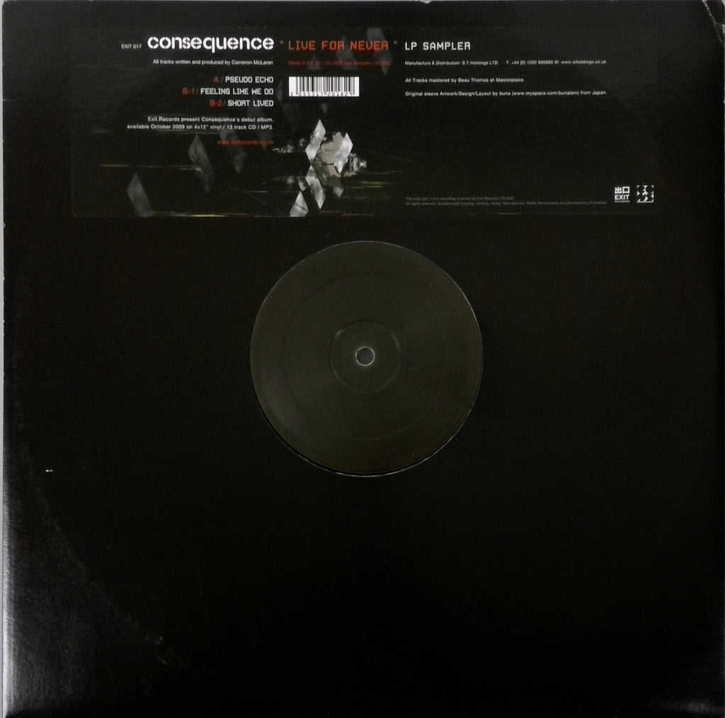 Buy CONSEQUENCE LIVE FOR NEVER EP Vinyl Record Online