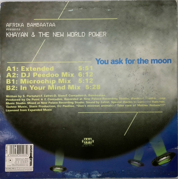 AFRIKA BAMBAATAA PRESENTS KHAYAN AND THE NEW WORLD POWER <BR>YOU ASK FOR THE MOON