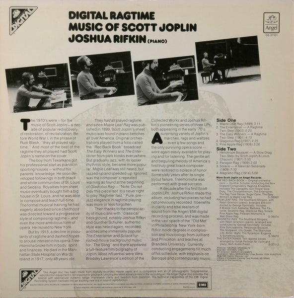 JOSHUA RIFKIN <BR>DIGITAL RAGTIME MUSIC OF SCOTT JOPLIN