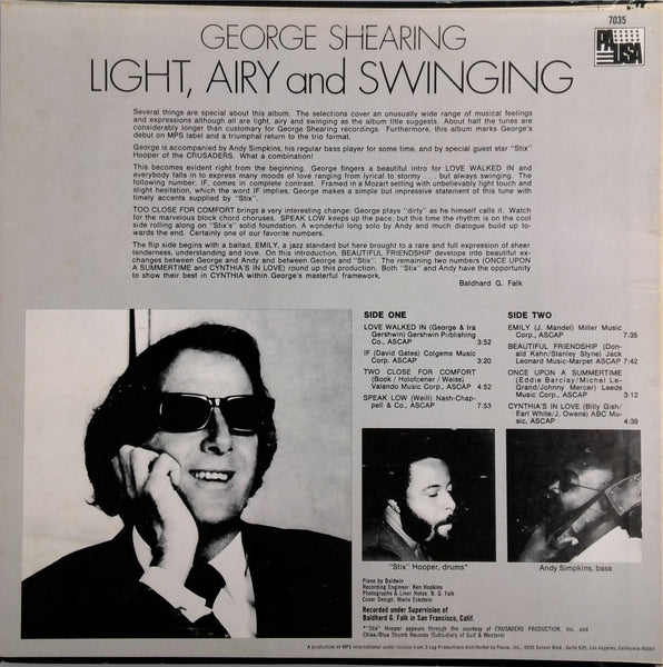 GEORGE SHEARING <BR>LIGHT, AIRY AND SWINGING