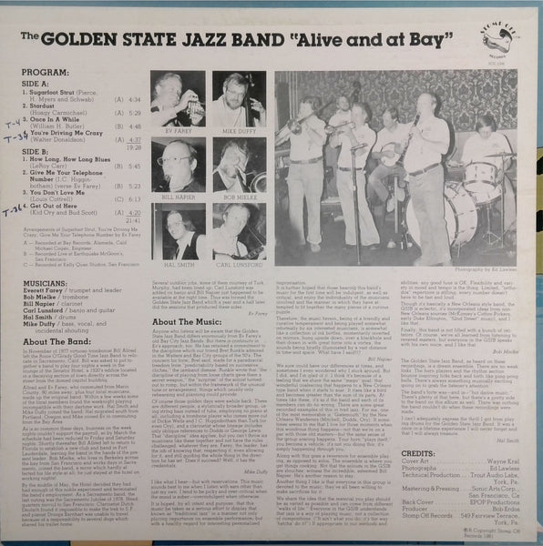 THE GOLDEN STATE JAZZ BAND <BR>ALIVE AND AT BAY