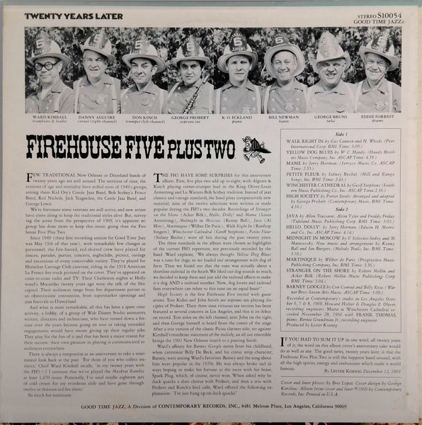 FIREHOUSE FIVE PLUS TWO <BR>TWENTY YEARS LATER