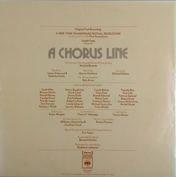 VARIOUS <BR>A CHORUS LINE - ORIGINAL CAST RECORDINGS