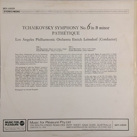 TCHAIKOVSKY, LOS ANGELES PHILHARMONIC ORCHESTRA <BR>SYMPHONY NO. 6 IN B MINOR - PATHETIQUE