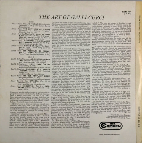 GALLI-CURCI <BR>THE ART OF GALLI-CURCI