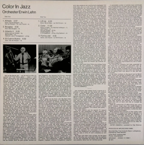 ORCHESTER, ERWIN LEHN <BR>COLOR IN JAZZ